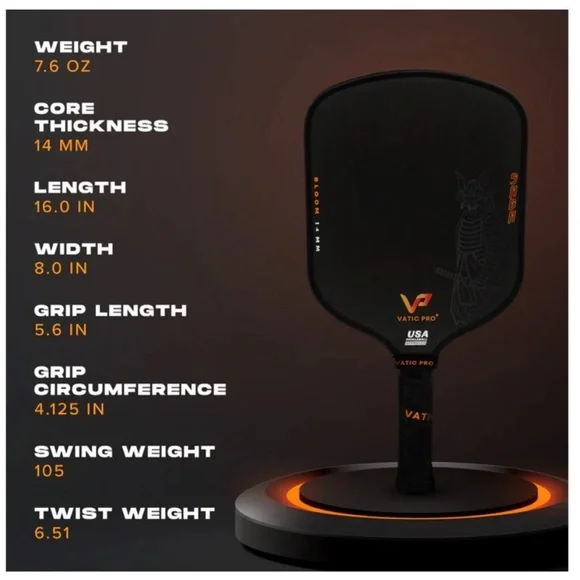 Vatic Pro Saga Bloom 14mm Pickleball Paddle - Picture 2 of 11